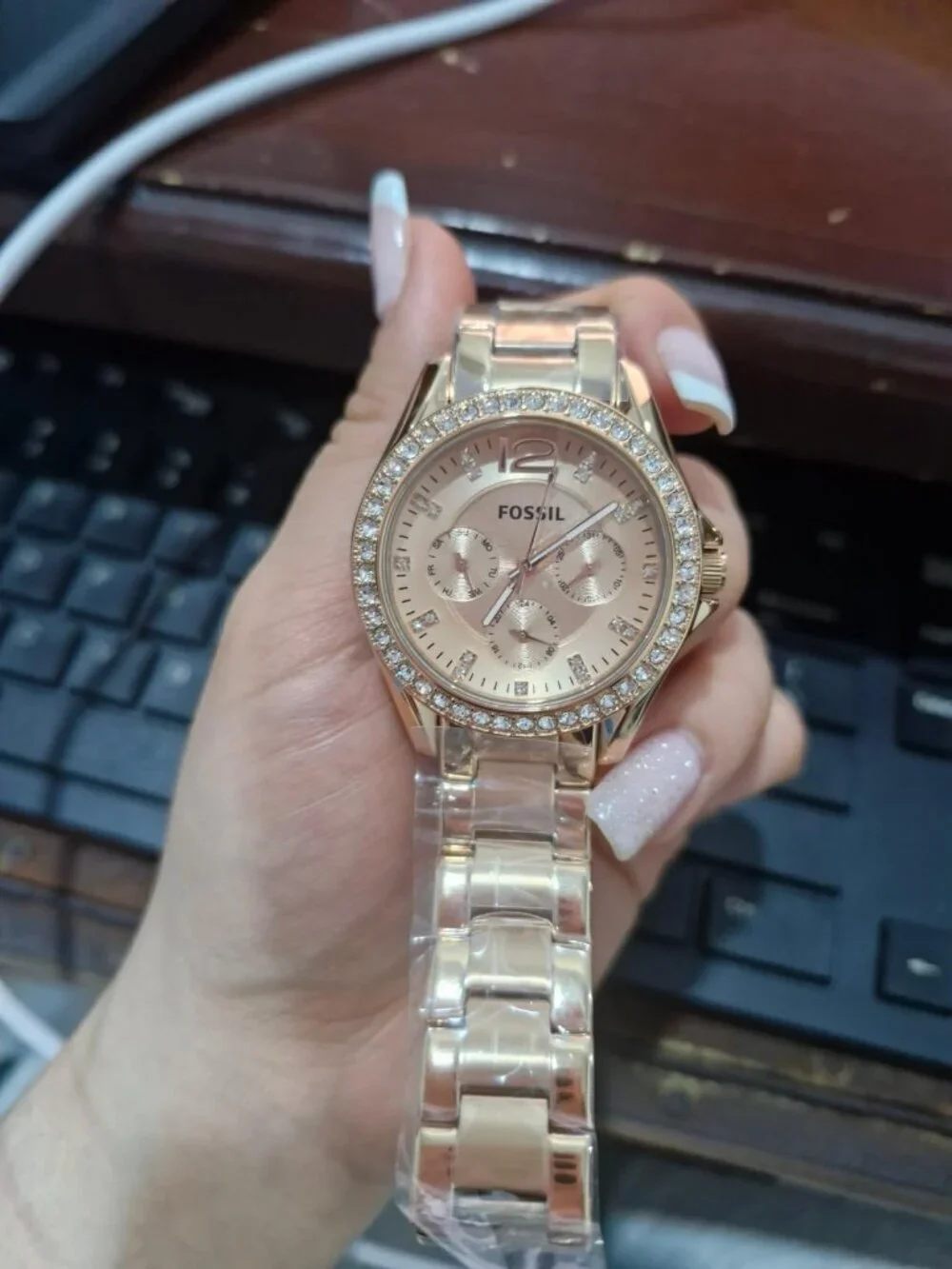 Fossil Women's Rose Gold Analog Quartz Riley Stainless Steel Multifunction Watch